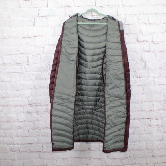 LL Bean Ultralight 850 Down Coat Long Dark Plum Size XS - Picture 11 of 12